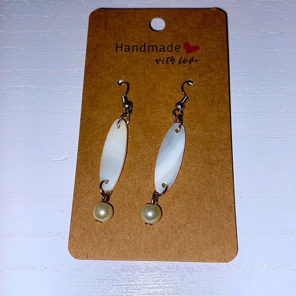 Shell & Pearl Dangle Earrings